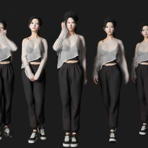 美女人物3D模型下载